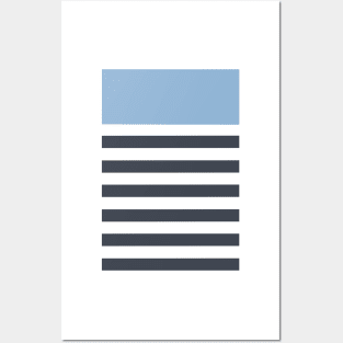 Light blue with navy stripe pattern Posters and Art